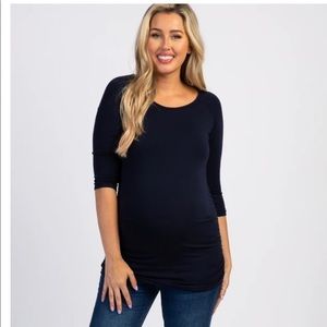 PinkBlush Maternity Shirt- Navy Blue - Small